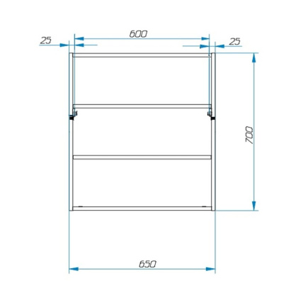Зеркало-шкаф навесное Monaco (ШхГхВ) 700х130х700