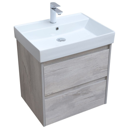 Тумба под раковину Aquanet Nova Lite 60 дуб белый (2 ящика)