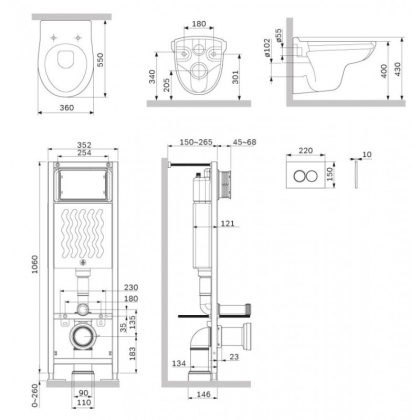 IS110151.DX77C1738 ErgoFit Инсталляция с клавишей L глянец. хром с подвесным унитазом Jupiter с сиденьем микролиф