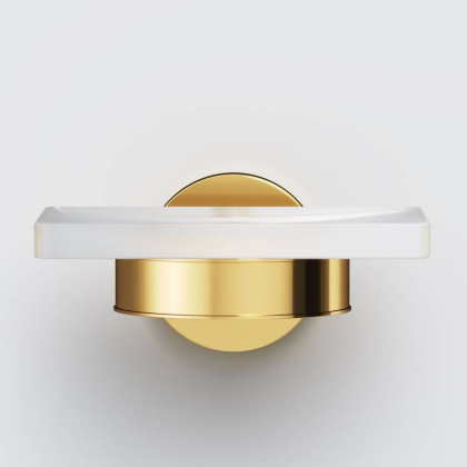 Стеклянная мыльница с настенным держателем, золото A85A34299