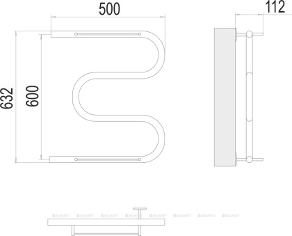 Полотенцесушитель Terminus М-образный с/п (1") 600х500 Полотенцесушитель Terminus М-образный с/п (1") 600х500