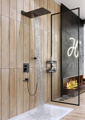 Душевая система Timo Briana SX-7119/03SM скрытого монтажа, черная матовая