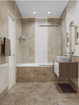 Бордюр Серенада бежевый тёмный глянцевый обрезной 30x5x1,9