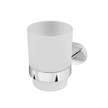 Стеклянный стакан Sense L с настенным держателем, 9,6х7х11,2 см, белый, A7434300