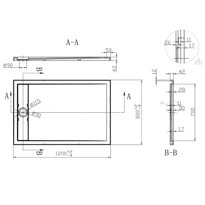 Поддон для душа из искусственного камня VST-2SR38012W, 1200*800*40, белый матовый Поддон для душа из искусственного камня VST-2SR38012W, 1200*800*40, белый матовый
