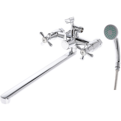 OneLife P03-211cr Смеситель для ванны с душевым набором, полимерный OneLife P03-211cr Смеситель для ванны с душевым набором, полимерный