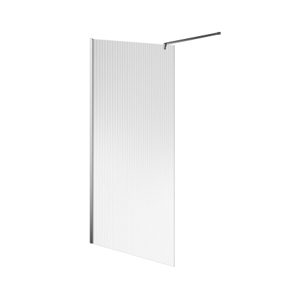 Душевая перегородка CRISTALLO с рифленым стеклом, 100х210, хром Душевая перегородка CRISTALLO с рифленым стеклом, 100х210, хром