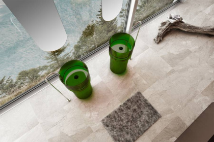 Раковина отдельностоящая прозрачная ABBER Kristall AT2701Emerald зеленая