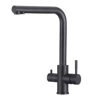 Смеситель ЧЕРНЫЙ д/кухни с каналом для питьевой воды нерж. BALEAR,арт.13450BLB