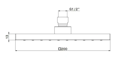 Латунная верхняя квадратная душевая лейка FUTURA «тропический дождь, без кронштейна, хром Латунная верхняя квадратная душевая лейка FUTURA «тропический дождь, без кронштейна, хром