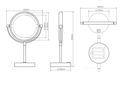 Косметическое зеркало с подсветкой 112101622