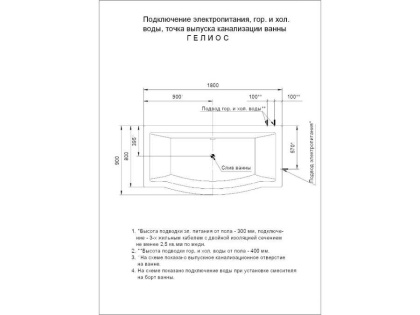Ванна  Гелиос пустая без фр.экр. Ванна  Гелиос пустая без фр.экр.