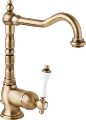 MARGOT-LSM2-03/24-M Смеситель для раковины однорычажный с донным клапаном, исполнение золото