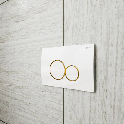 Клавиша смыва Point Виктория PN44061WG для инсталляции, белая/золото