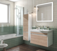 Плитка настенная 9017 Монпарнас зеленый (8,5см*28,5см*8,5мм) (44шт/1,07м2) , м2