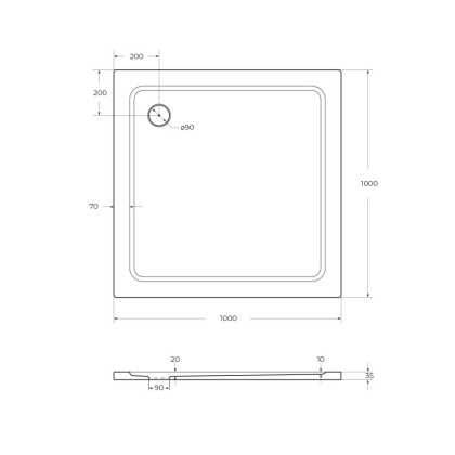 Поддон SMC CEZARES TRAY-M-A-90-35-W Поддон SMC CEZARES TRAY-M-A-90-35-W