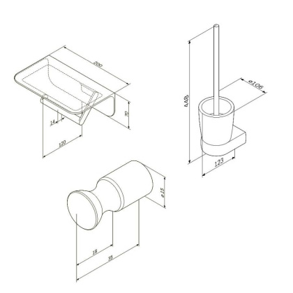 Набор аксессуаров для зоны туалета AK30T0203W Набор аксессуаров для зоны туалета AK30T0203W