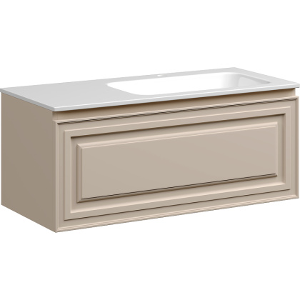 Тумба подвесная SANCOS Very 995х445х406, c одним  ящиком оснащенным доводчиками, правая , Beige Soft , арт.VR100RCE