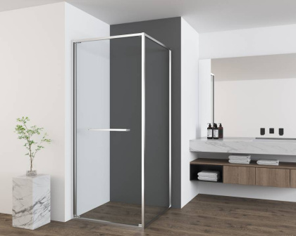 Душевой уголок Tesi VSRW-7TS9090CL, 900*900, хром, стекло прозрачное