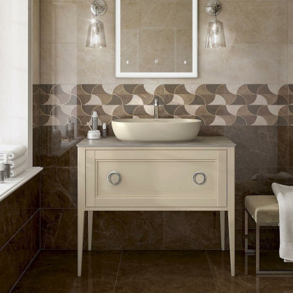 Плитка настенная 13065R Гран-Виа коричневый светлый обрезной 30*89.5*11 (5шт\1.34м2), м2