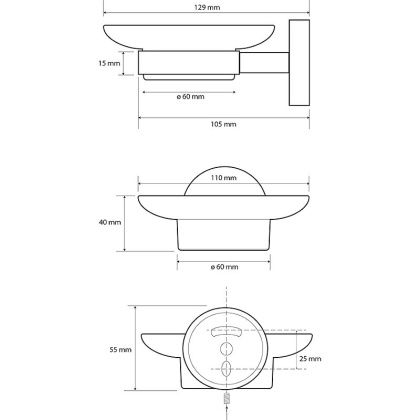Мыльница Bemeta Brilo 161108042 Золото