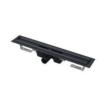 Водоотводящий желоб с порогами для перфорированной решетки, черный-мат