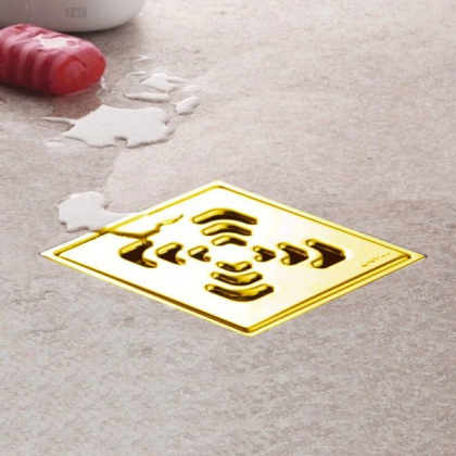 13000144 Душевой трап Pestan Confluo Standard Square Mask Gold Исполнение: Золото глянец 