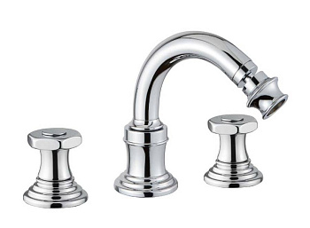 APHRODITE-BBS2-02-S1 Смеситель для биде на три отверстия с донным клапаном Исполнение: Бронза, Ручки: Металл 