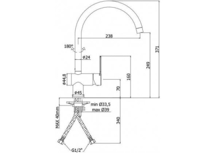 Смеситель для кухни Paffoni Ringo RIN180NO