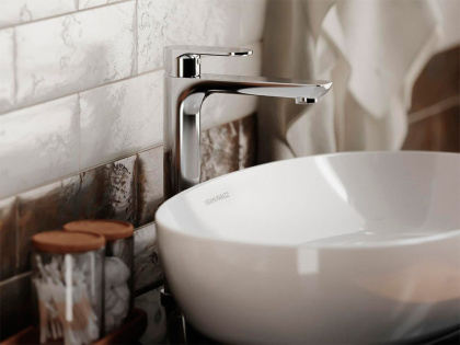 Смеситель для раковины PIANO однорычажный с донным клапаном, хром глянец