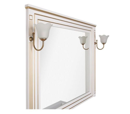 Зеркало Aquanet Паола 120 белый/золото