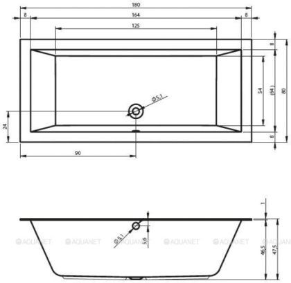 Акриловая ванна RIHO LUGO VELVET 180x80  Акриловая ванна RIHO LUGO VELVET 180x80
