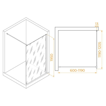 Душевая перегородка RGW WA-010B, RGW 351001012-14
