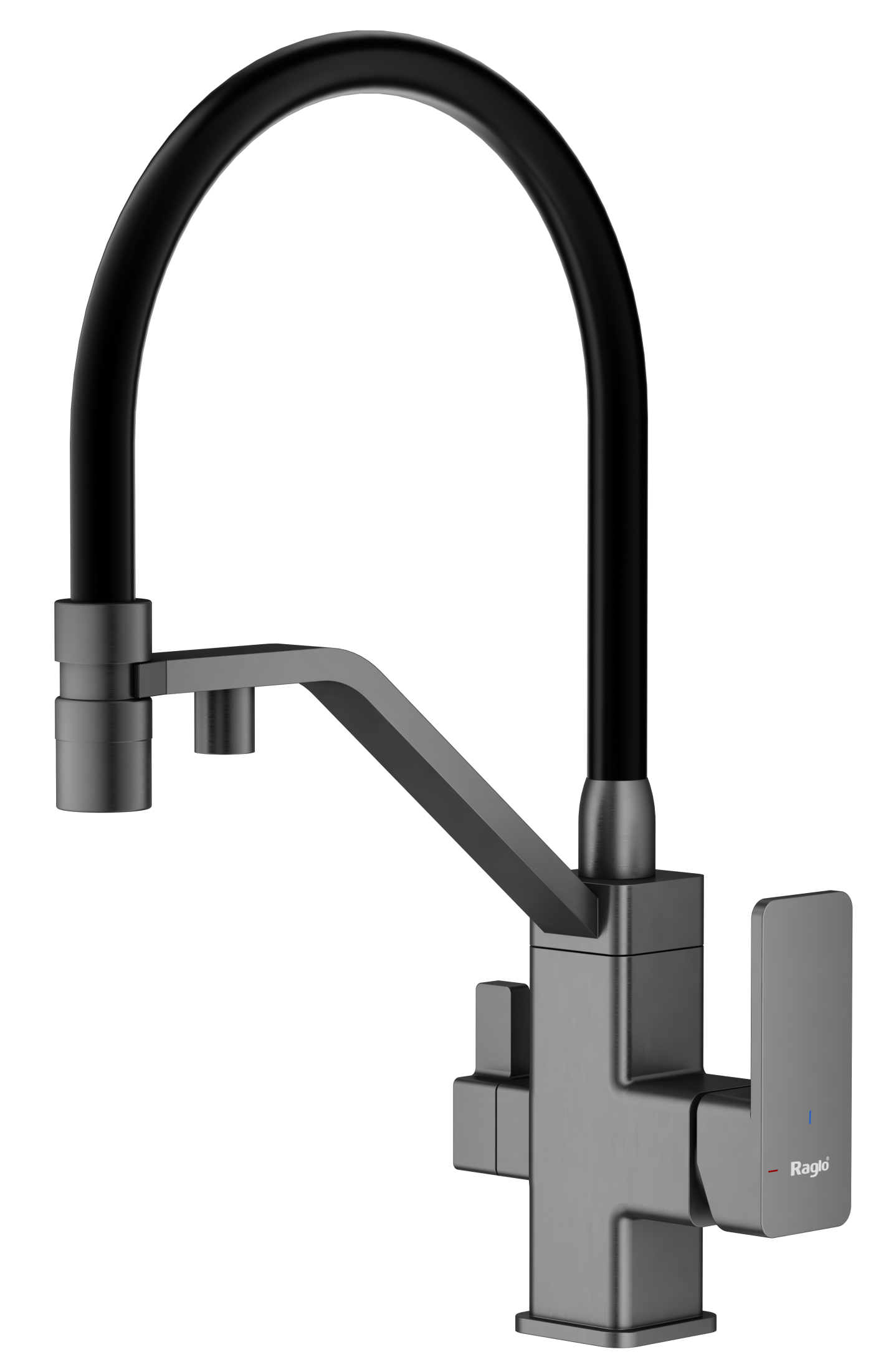 Смеситель Raglo для кухни со съемным гибким изливом, с магнитным фиксатором излива, с подключением фильтра питьевой воды R85.62