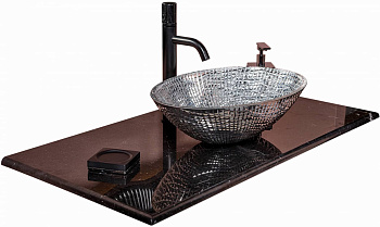 Столешница мрамор 111см Nero Marquina для раковин хрусталь, LV-204 Столешница мрамор 111см Nero Marquina для раковин хрусталь, LV-204