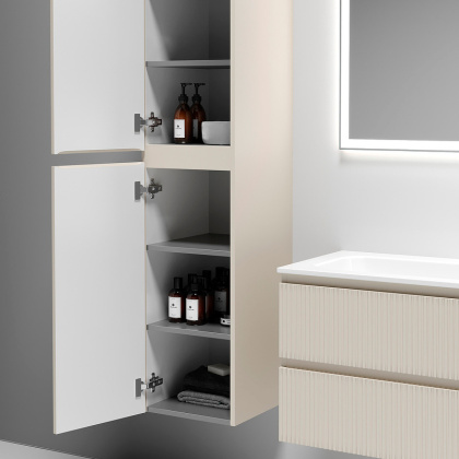 Шкаф-пенал SANCOS Snob T подвесной Beige Soft, 350х350х1650 мм, арт. PSNT35CE Шкаф-пенал SANCOS Snob T подвесной Beige Soft, 350х350х1650 мм, арт. PSNT35CE