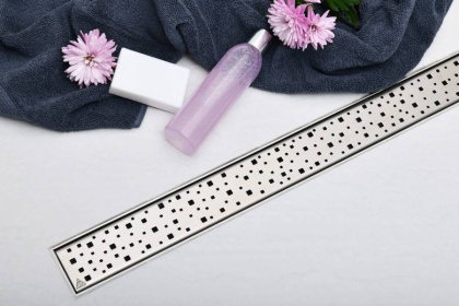 Душевой лоток 45 см Creto Quadro CRE-450 QH с решеткой, хром