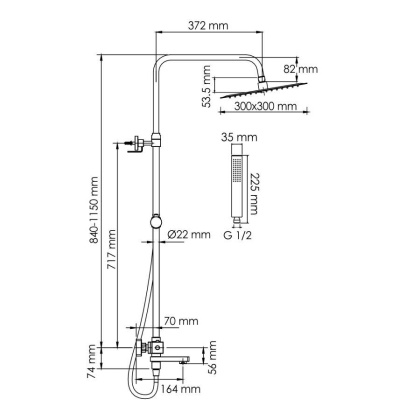 A299.162.218.BM Thermo Душевой комплект с термостатическим смесителем