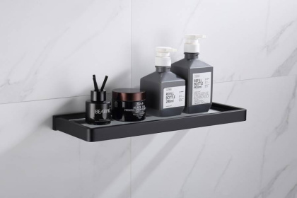 Полка стеклянная ABBER Westen AA1759B черная матовая Полка стеклянная ABBER Westen AA1759B черная матовая