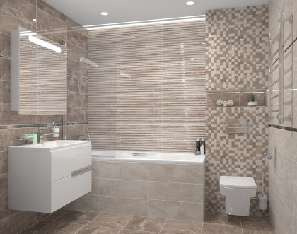 Плитка настенная 17-10-06-493 Polaris серый рельеф 20*60 (10шт/1,2м2),м2