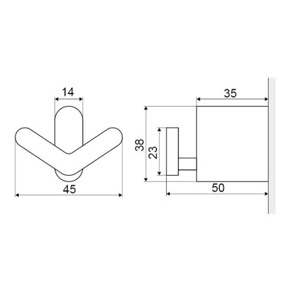 Крючок двойной EXCELLENT Kobo (хром)