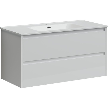 Тумба подвесная SANCOS Libra 990х450х500, c двумя ящиками оснащенными доводчиками, белый глянец , арт. LB100W Тумба подвесная SANCOS Libra 990х450х500, c двумя ящиками оснащенными доводчиками, белый глянец , арт. LB100W