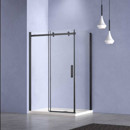 Душевой уголок Como-N VSR-4CN8012CLB, 1200*800, черный, стекло прозрачное