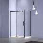 Душевой уголок Como-N VSR-4CN8012CLB, 1200*800, черный, стекло прозрачное