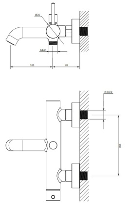 Смеситель для ванны OMNIRES Y Y1230CR (хром) Смеситель для ванны OMNIRES Y Y1230CR (хром)