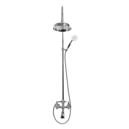 FIRST-CVD-03/24-M Душевая колонна со смесителем для ванны,верхнего и ручного душа,золото, ручки золото