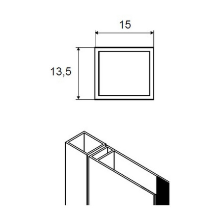 Расширительный профиль EXCELLENT Mazo 15 мм (хром) Расширительный профиль EXCELLENT Mazo 15 мм (хром)