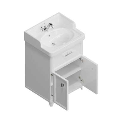 Тумба POMPEI напольная с ящиком и дверцами 60, белая глянцевая PO.N.60.1\WHT