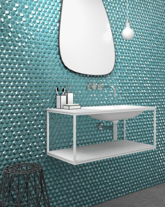 Стеклянная мозаика, DIAMOND 370D TURQUOISE, Hexagon Стеклянная мозаика, DIAMOND 370D TURQUOISE, Hexagon