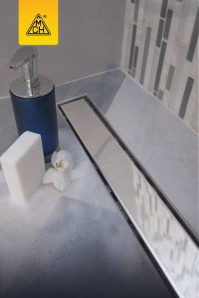 Душевой лоток 45 см Creto Uni CRE-450 UH с решеткой, хром